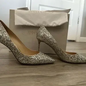 Jimmy Choo | Shoes | Jimmy Choo Romy 85 Champagne Coarse Glitter
